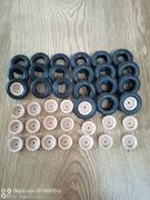 Opony gumowe i felgi toczone. Skala 1/25.