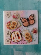 Kartka urodzinowa ręcznie wykonana z okazji 40 urodzin 