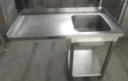 Zlew 1-komorowy gastronomiczny z miejscem na zmywarkę