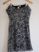 Next szara sukienka błyszcząca 134cm 