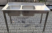 ZLEW 2 KOMOROWY Z BLATEM - STALGAST -130/60/85 CM - M.1167.N.