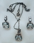 Swarovski zjawiskowy Oryginalny kolczyki naszyjniki zestaw duże oczko