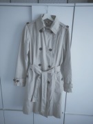 Wiosenny/ jesienny beżowy płaszcz damski 42; bawełna. Z podpinką .