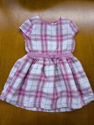 Sukienka niemowlęca różowo-biała w kratkę rozmiar 86