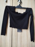 Prążkowany crop top z długim rękawem 34