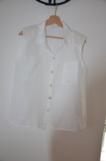 bluzka damska/koszula 100% len biała 40/42