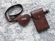 Mini torebka z paskiem MULTIBELT CROC LIMITED Brown Paulina Schaedel