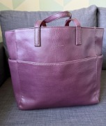 MATT & NAT Torebka Shopper A4 Wegańska Fioletowa Stan BDB