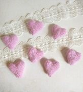Serduszko szydełkowe - jasny róż.