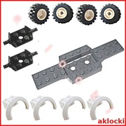 LEGO 52036 PODWOZIE + 50745 NADKOLE + 6014bc01 KOŁO + 6157 OŚ - AUTO