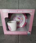 Komplet porcelanowy dwuczęściowy Hello Kity – talerzyk + kubek 330 ml