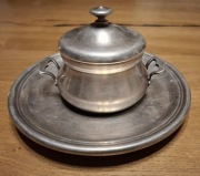 Art deco cukiernica zestaw plater srebrzony sygnowanay