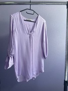 Liliowa lawendowa koszula V-neck Stradivarius S mgiełka 