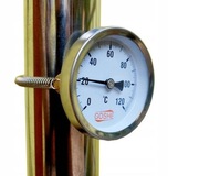 Termometr opaskowy przylgowy 63mm 0-120c TERMOMETR TARCZOWY