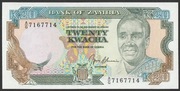 Zambia 20 kwacha 1989 - Kaunda - A/G - stan bankowy UNC