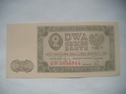 POLSKA BANKNOT  2 zł 1948 r. seria BW