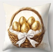 POSZEWKA WIELKANOCNA  JAJA PISANKI ZŁOTY 45x45