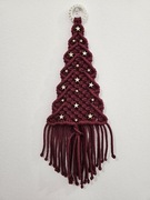 Choinka burgund ozdoba świąteczna makrama