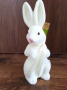 Nowy biały zając flokowany wys. 22 cm /szer.8 cm