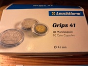 Kapsle na monety Leuchtturm 32, 38, 41. Razem 31 sztuk