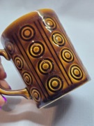 Kubek Pruszków koła kółka kółeczka brązowy vintage retro prl