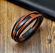 Piękna Mega elegancka bransoletka męska brązowa. Unisex, towar Nowy!