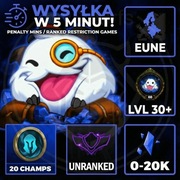 League of Legends LoL UNRANKED Smurf LVL 30+ Konto EUNE 20+ Champions