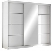 Szafa VISTA 250x61x215 cm biały / lustro