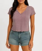 Wrzosowa bluzka Crop top XS S 