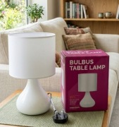 Nowoczesna Lampa Stołowa Bulbus - Biała ceramika 