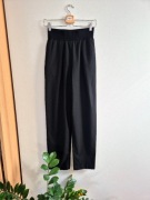 Eleganckie czarne spodnie ZARA 34 XS, proste nogawki, wysoki stan