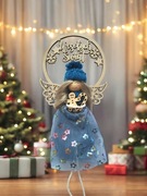 Ozdoba Świąteczny Aniołek z napisem niebieski