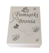 Duże pudełko na pamiątki,XXL,30/40cm,pudełko wspomnień,drewniane,pszczółki 