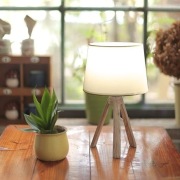 Lampa Stołowa, Tripod E27, Bialy Abażur, Styl Skandynawski