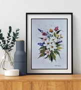 Akwarela Akwarelka Obraz pt: Wiosenny bukiet - 2