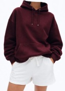 Bluza damska H&M oversize burgund kangurka XL unisex bawełna hoddie