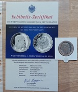 Wurttemberg Wilhelm II 3 Marki 1916  - REPLIKA   Ag 333/1000