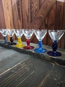 Kieliszki do wódki likieru kolorowe nózki Vintage