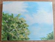 Obraz Drzewa Niebo Akryl Płótno 18x24