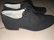 Buty pantofle zamsz czarny rozmiar 37 komunia / bierzmowanie / wesele