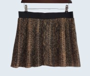 Damska mini spódnica brązowa plisowana z gumką w pasie Calliope 38/M  