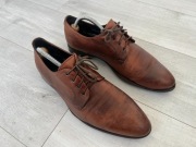 Skórzane buty Ryłko, brązowe, rozmiar 40, eleganckie / wizytowe