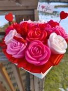 Walentynkowy Candle Flower box XL wykonany z naturalnych świec sojowych 