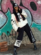 ZOCCO Luźny bawełniany podwójny dres - dwa kaptury