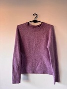 Fioletowy sweter heathered z okrągłym dekoltem miękki