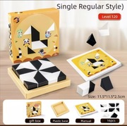 Drewniane klocki puzzle czarno-białe łamigłówki