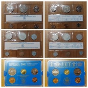 Monety szwedzkie - zestawy rocznikowe 1977-2002 (13 roczników)