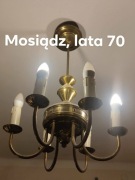 Żyrandol Mosiądz lata 70 stab bardzo dobry