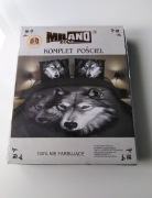 Kpl.pościeli 200x220 4cz. z motywem wilka