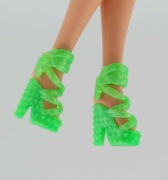 Buty dla lalki Barbie Standard i niskich odlaskowa zieleń szpilki